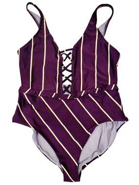 Maaji Striped One Piece Swimsuit Size Large